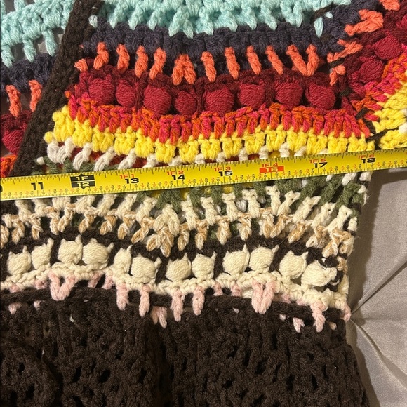 Boston Proper Crochet Knit Rainbow Baby Doll Cardigan Sweater - Size Small - Picture 8 of 9